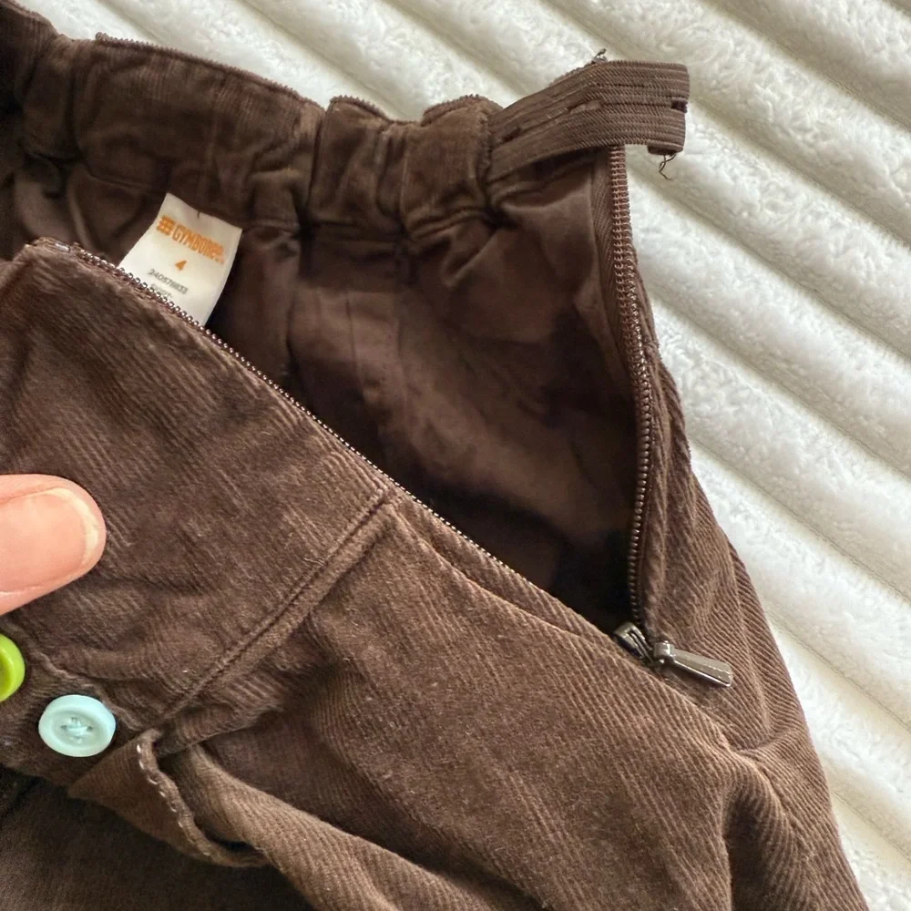 Gymboree Brown Skirt with Colorful Button Accents